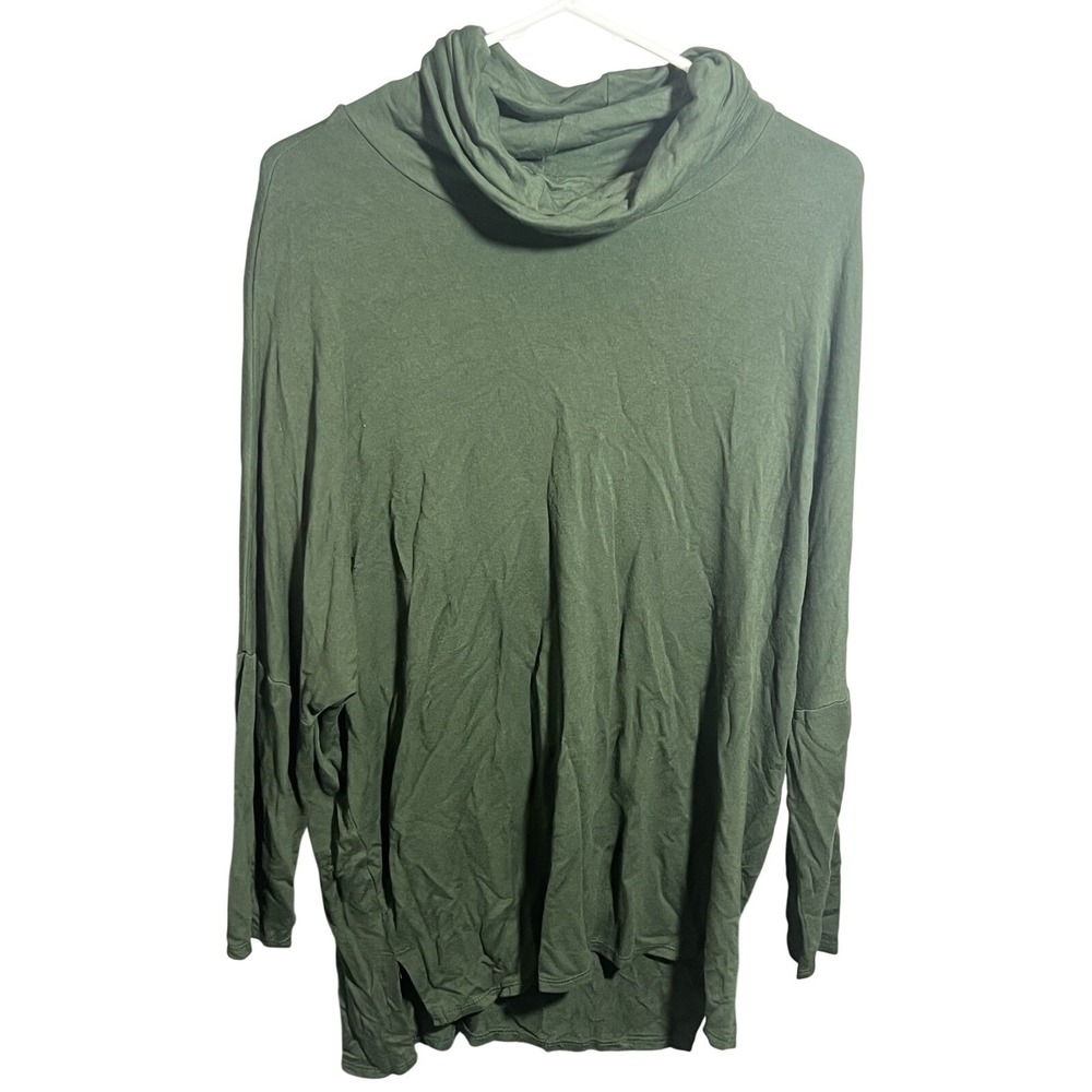 Caslon Women's Small S Olive Green Cowl Neck Long Sleeve Pullover Tunic‎ Top